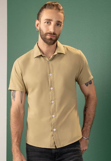 Camisa Hombre Beige Rutta 101924