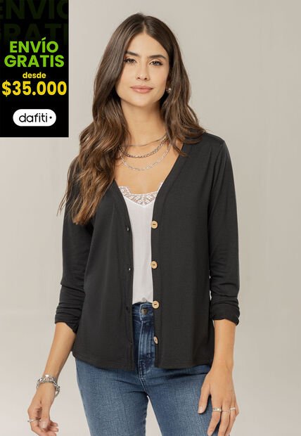 Cardigan Mujer Negro Rutta 104779