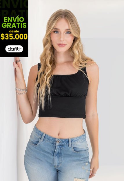 Crop Top Mujer Negro Rutta 104043