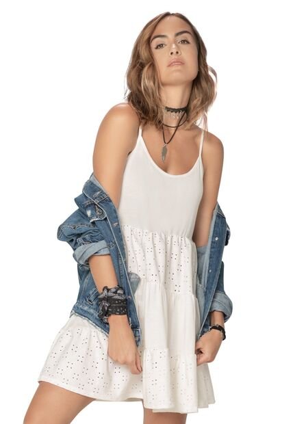 Vestido Corto Para Mujer Marfil Rutta