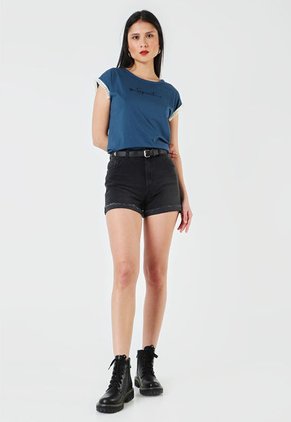 Camiseta Azul Petróleo-Marfil Rutta