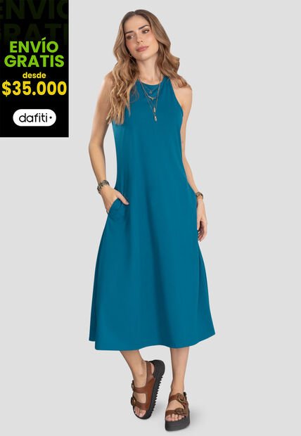 Vestido Corto Mujer Azul Rutta 105255