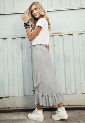 Falda Larga Mujer Gris 86950