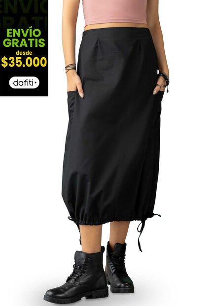 Falda Larga Mujer Negro Rutta 100204