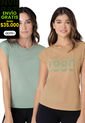 Camiseta Paq X2 Mujer Multicolor Rutta 89658 de Rutta