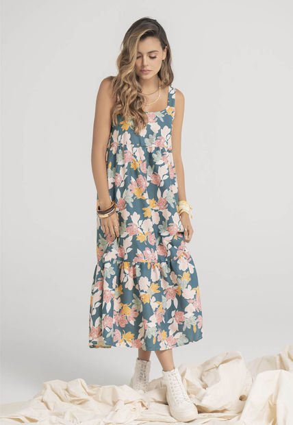 Vestido Largo Mujer Estampado Rutta 9529