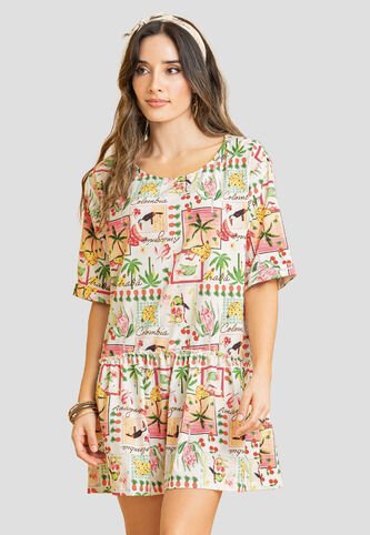 Vestido Corto Mujer Estampado Rutta 107951 Rutta