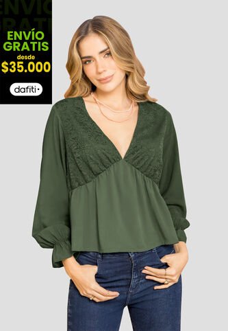 Blusa Mujer Verde Militar Rutta 104030 Rutta