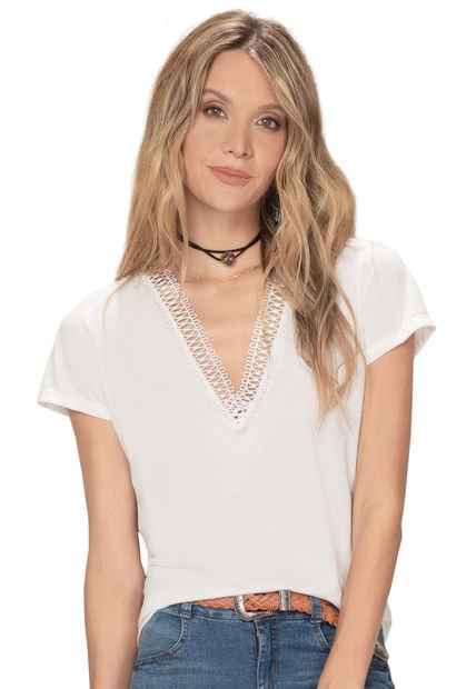 Camiseta Mujer Marfil 87408