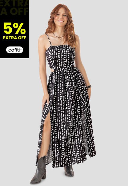 Vestido Largo Mujer Negro Rutta 105899