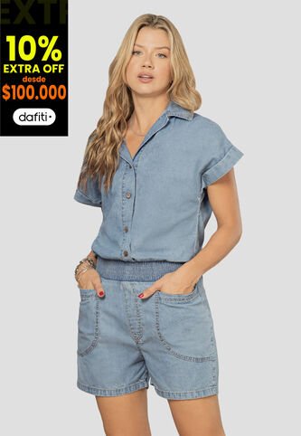 Overall Corto Mujer Azul Rutta 104727 Rutta