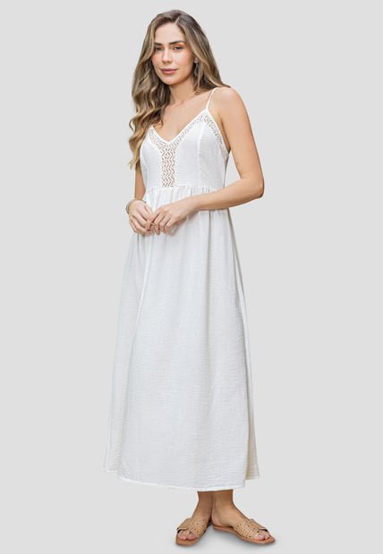 Vestido Largo Mujer Marfil Rutta 110715