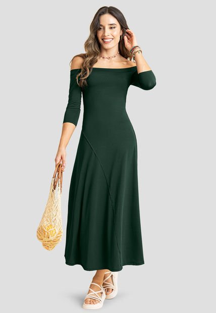 Vestido Largo Mujer Verde Pino Rutta 104163