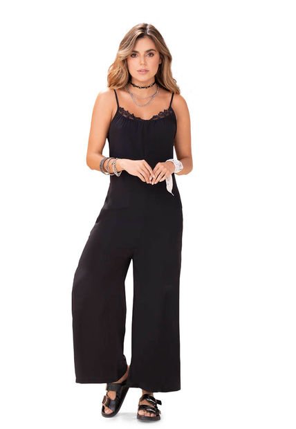 Enterizo Largo Mujer Negro Rutta 79576