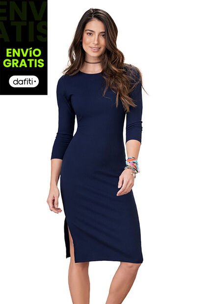 Vestido Largo Mujer Azul Navy Rutta 77615
