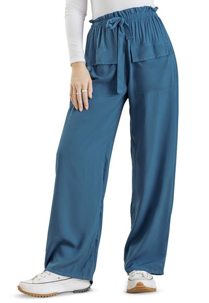 Pantalón Mujer Azul Petróleo Oscuro Rutta 103051