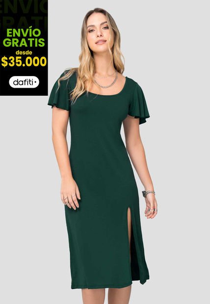 Vestido Largo Mujer Verde Rutta 101447