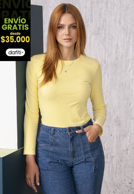 Camibuzo Mujer Amarillo Pastel Rutta 1119