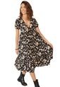 Vestido Largo Para Mujer Estampado Flores Negro Rutta de Rutta