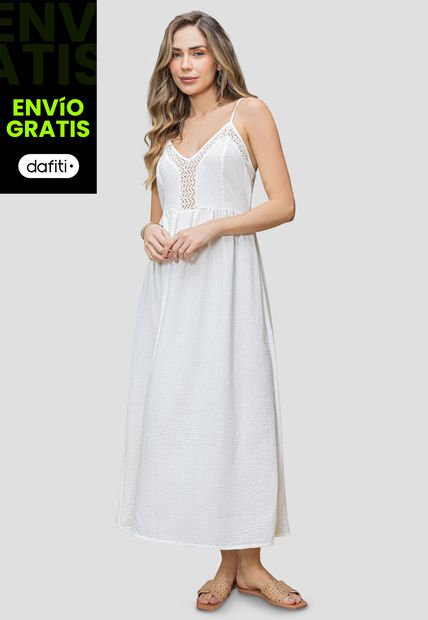 Vestido Largo Mujer Marfil Rutta 110715