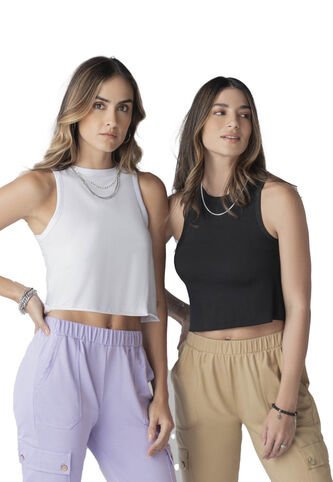 Crop Top Paq X2 Mujer Multicolor Rutta 3932 Rutta