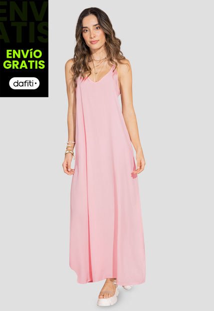 Vestido Largo Mujer Rosado Rutta 106536