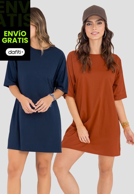 Vestido Paq X2 Mujer Multicolor Rutta 6059