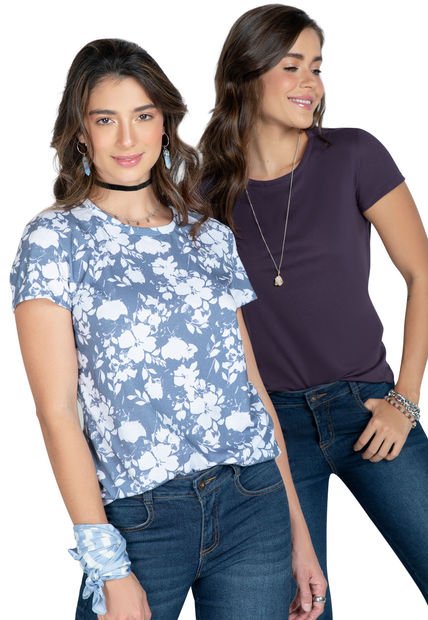 Camiseta Paq X2 Mujer Multicolor 87402