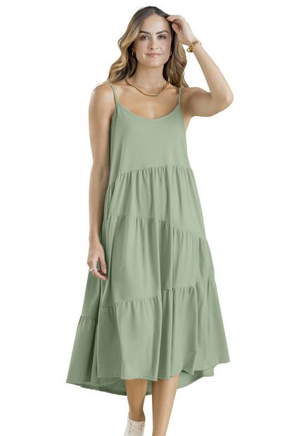 Vestido Largo Mujer Verde Oliva Rutta 102903