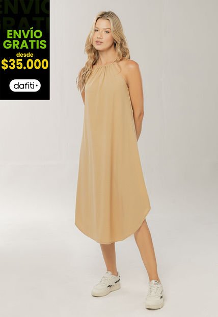 Vestido Largo Mujer Beige Rutta 104778
