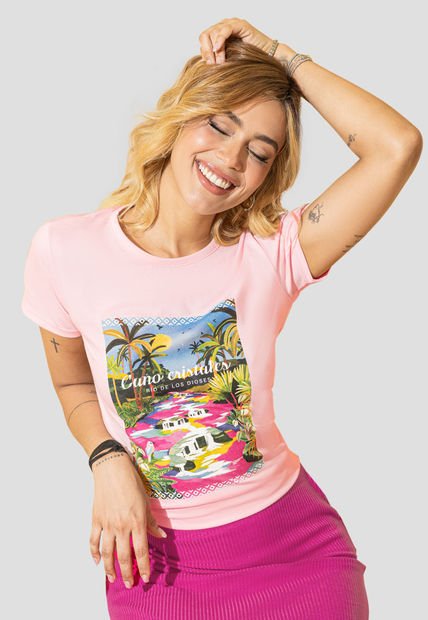 Camiseta Mujer Rosado Oscuro Rutta 107948