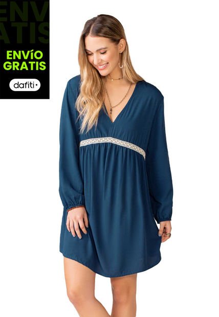 Vestido Azul Petróleo Oscuro Rutta 102043