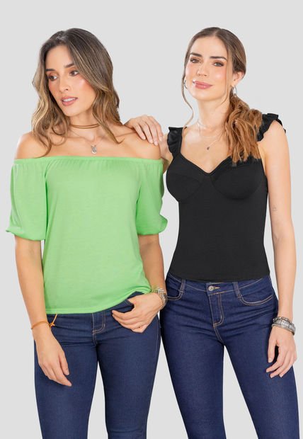 Blusa Paq X2 Mujer Multicolor Rutta 105251