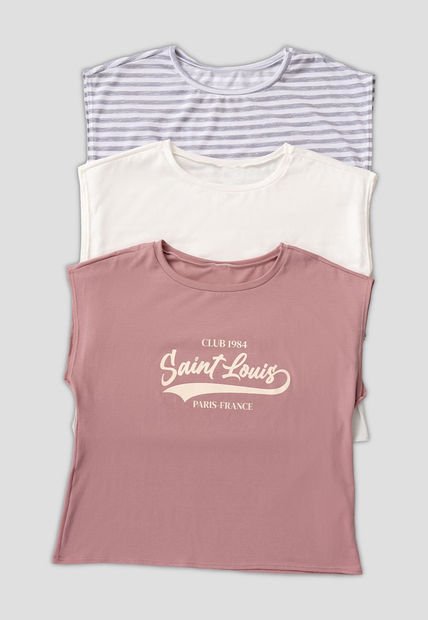 Camiseta Paq X3 Mujer Multicolor Rutta 105000