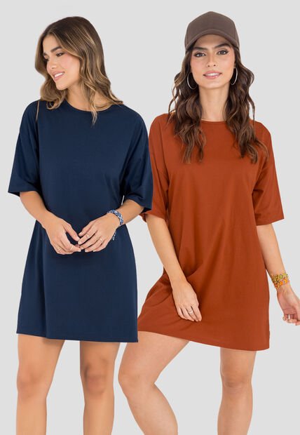 Vestido Paq X2 Mujer Multicolor Rutta 6059