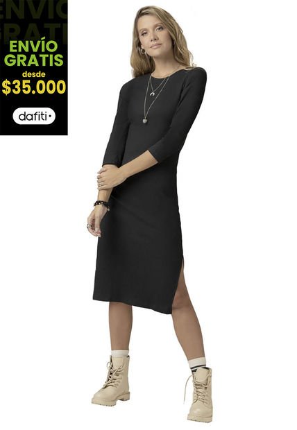 Vestido Largo Mujer Negro Rutta 77615