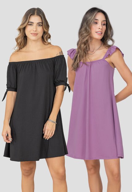 Vestido Paq X2 Mujer Multicolor Rutta 105014