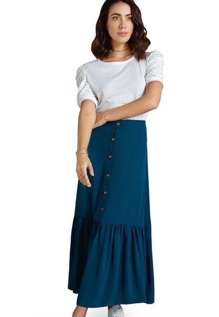 Falda Larga Para Mujer Azul Petroleo Oscuro Rutta