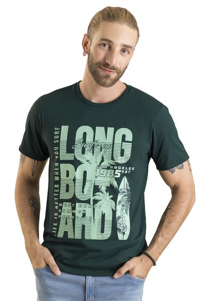 Camiseta Hombre Verde Botella Rutta 100466