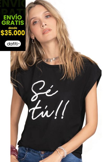Camiseta Mujer Negro Rutta 77901