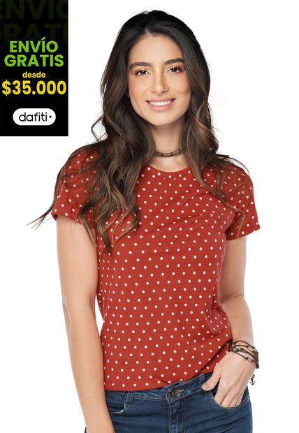 Camiseta Mujer Rojo 96575