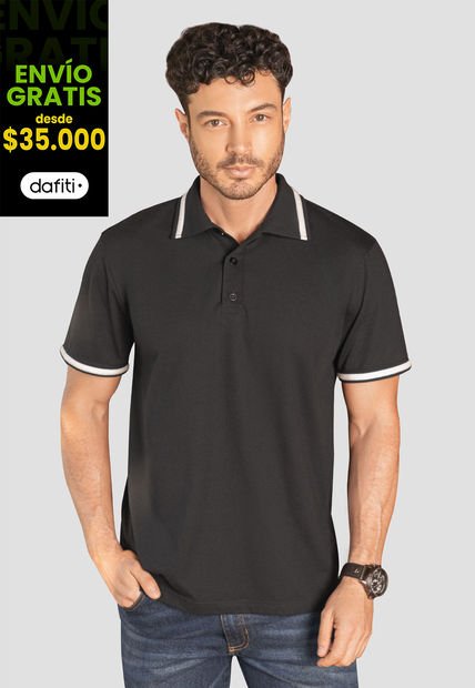 Polo Hombre Negro Rutta 89617
