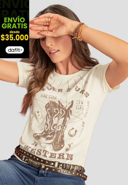 Camiseta Mujer Crema Rutta 110114
