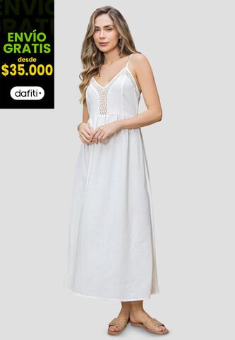 Vestido Largo Mujer Marfil Rutta 110715 Rutta