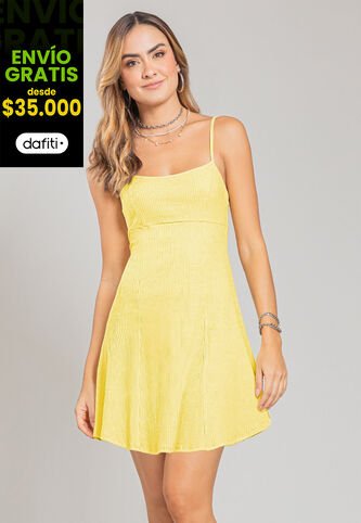 Vestido Corto Mujer Amarillo Pastel Rutta 107383 Rutta