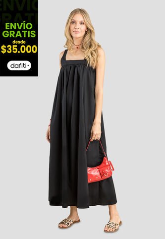 Vestido Largo Mujer Negro Rutta 104683 Rutta