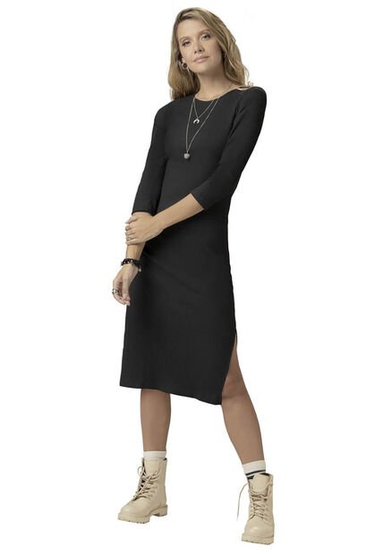 Vestido Largo Mujer Negro Rutta 77615