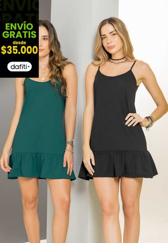 Vestido Paq X2 Mujer Multicolor Rutta 100254 Rutta