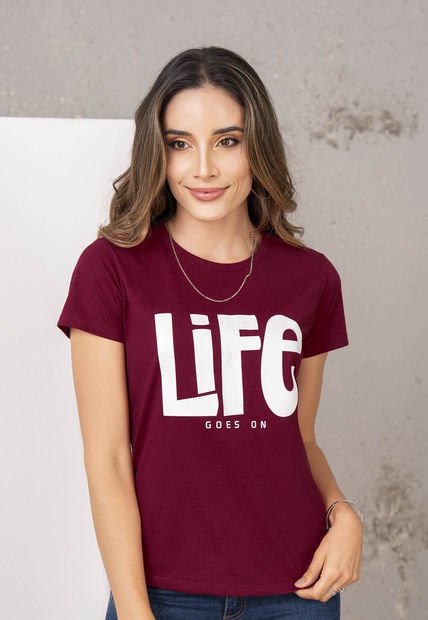 Camiseta Mujer Vinotinto Rutta 1117