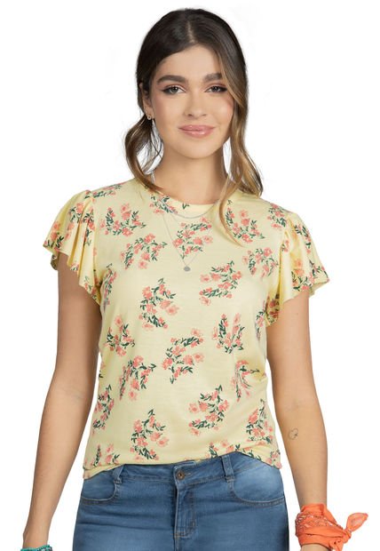 Camiseta Mujer Amarillo 90834